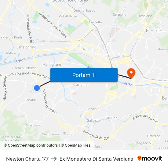Newton Charta '77 to Ex Monastero Di Santa Verdiana map