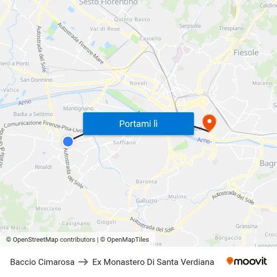 Baccio Cimarosa to Ex Monastero Di Santa Verdiana map