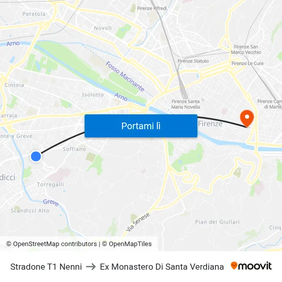 Stradone T1 Nenni to Ex Monastero Di Santa Verdiana map