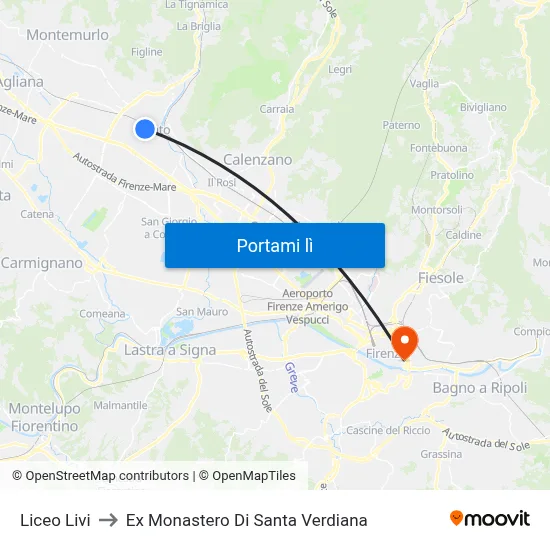 Liceo Livi to Ex Monastero Di Santa Verdiana map