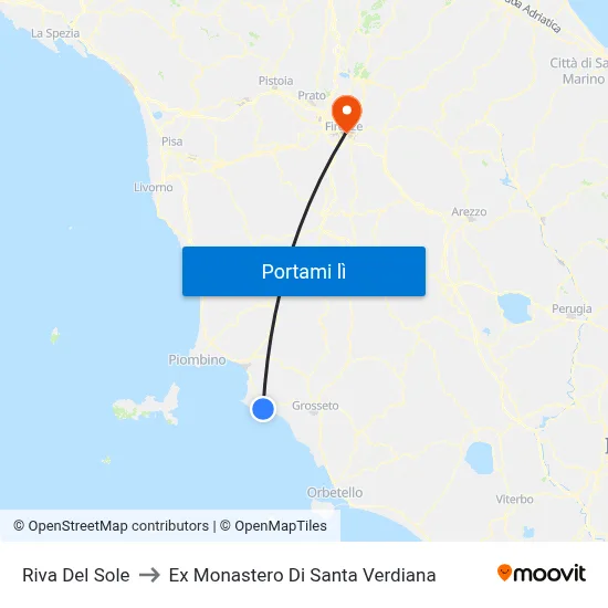 Riva Del Sole to Ex Monastero Di Santa Verdiana map