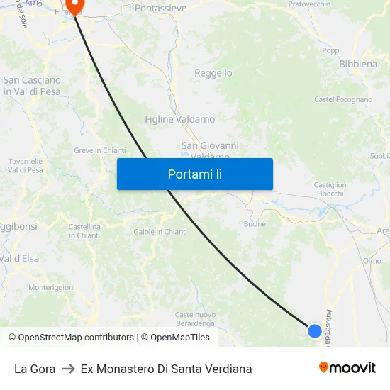 La Gora to Ex Monastero Di Santa Verdiana map