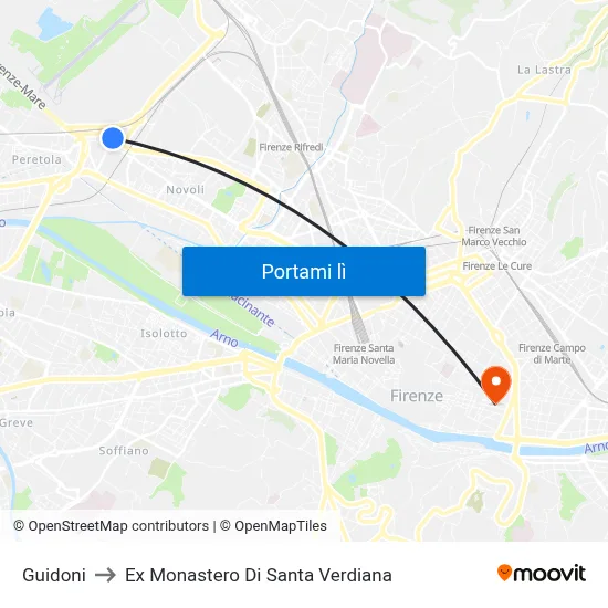 Guidoni to Ex Monastero Di Santa Verdiana map