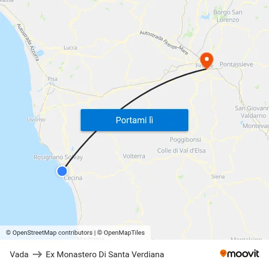 Vada to Ex Monastero Di Santa Verdiana map
