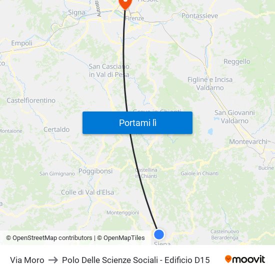 Via Moro to Polo Delle Scienze Sociali - Edificio D15 map