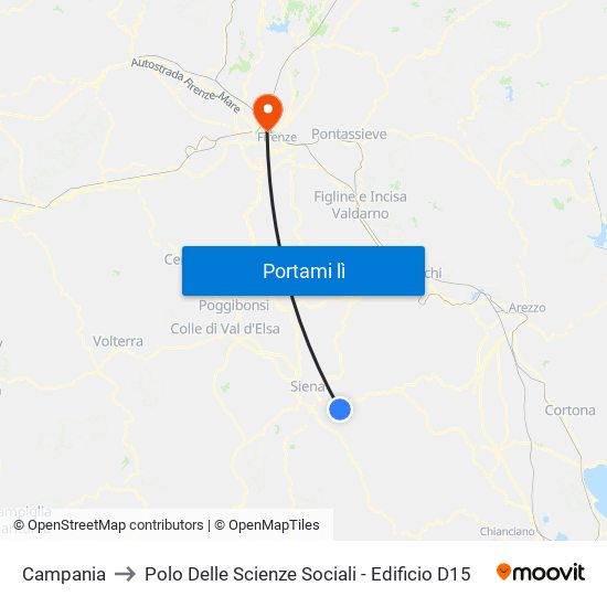 Campania to Polo Delle Scienze Sociali - Edificio D15 map