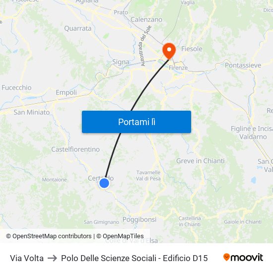 Via Volta to Polo Delle Scienze Sociali - Edificio D15 map