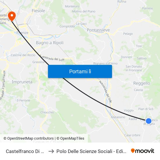 Castelfranco Di Sopra to Polo Delle Scienze Sociali - Edificio D15 map