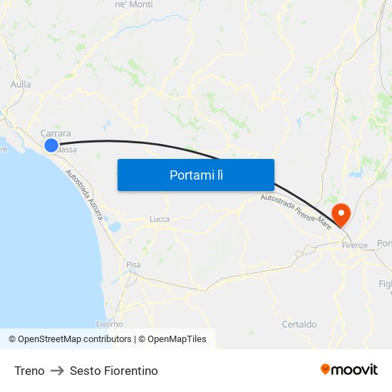 Treno to Sesto Fiorentino map