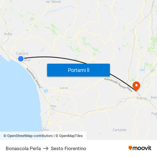 Bonascola Perla to Sesto Fiorentino map