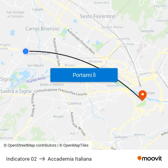 Indicatore 02 to Accademia Italiana map