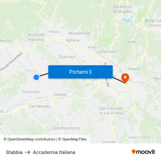 Stabbia to Accademia Italiana map