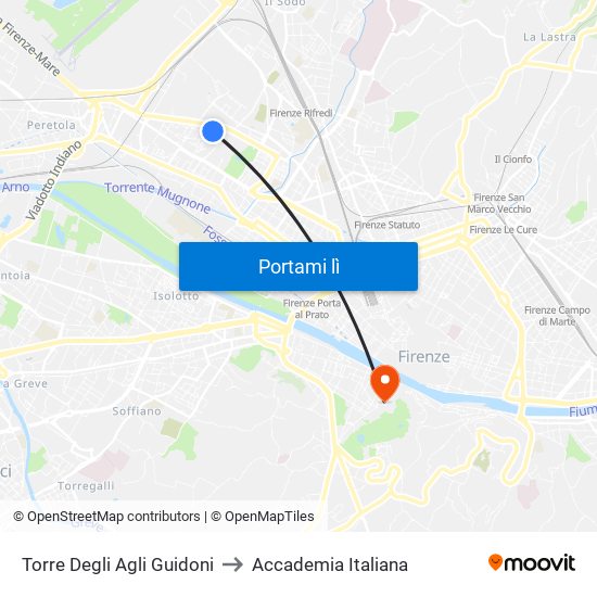 Torre Degli Agli Guidoni to Accademia Italiana map