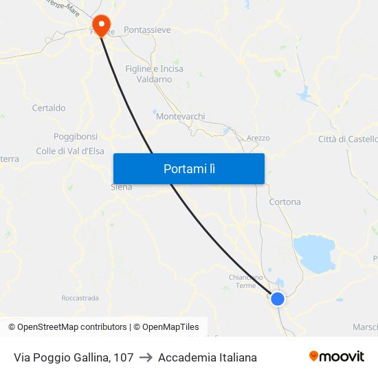 Via Poggio Gallina, 107 to Accademia Italiana map