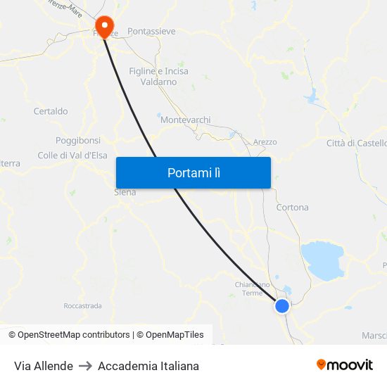 Via Allende to Accademia Italiana map