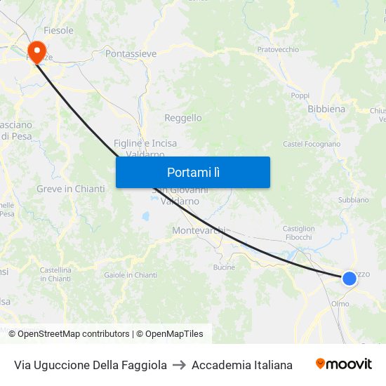 Via Uguccione Della Faggiola to Accademia Italiana map