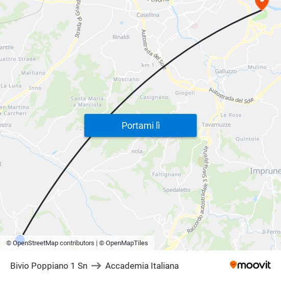 Bivio Poppiano 1                 Sn to Accademia Italiana map
