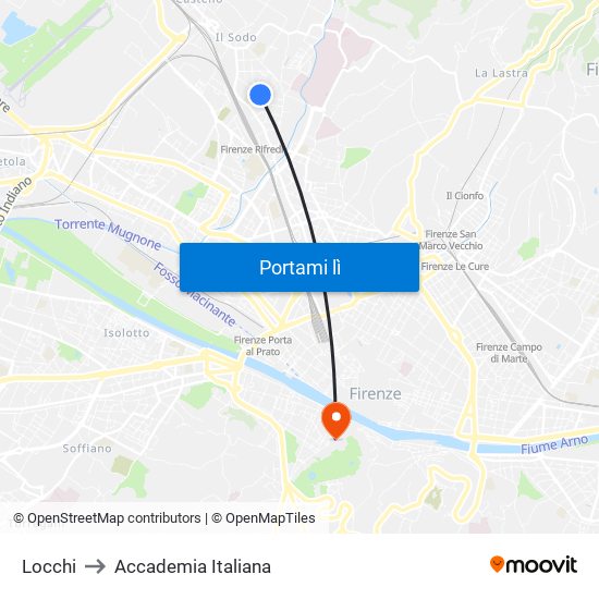 Locchi to Accademia Italiana map