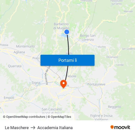 Le Maschere to Accademia Italiana map