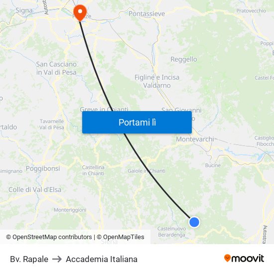 Bv. Rapale to Accademia Italiana map