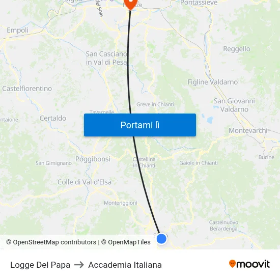 Logge Del Papa to Accademia Italiana map