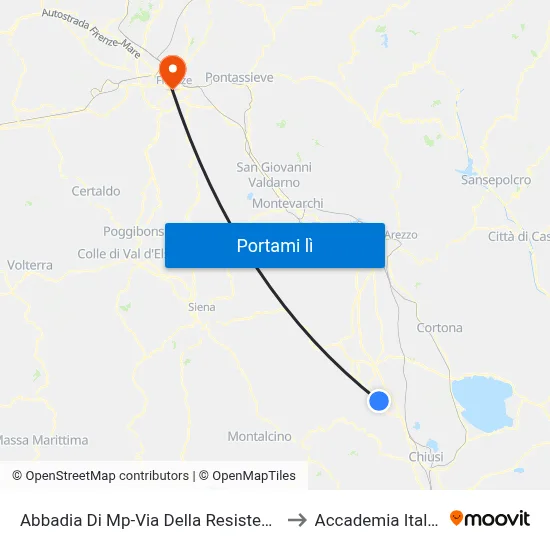 Abbadia Di Mp-Via Della Resistenza, 23 to Accademia Italiana map