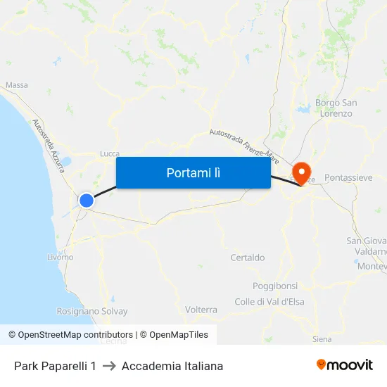 Park Paparelli 1 to Accademia Italiana map