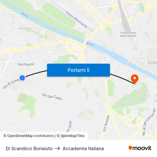 Di Scandicci Bonaiuto to Accademia Italiana map