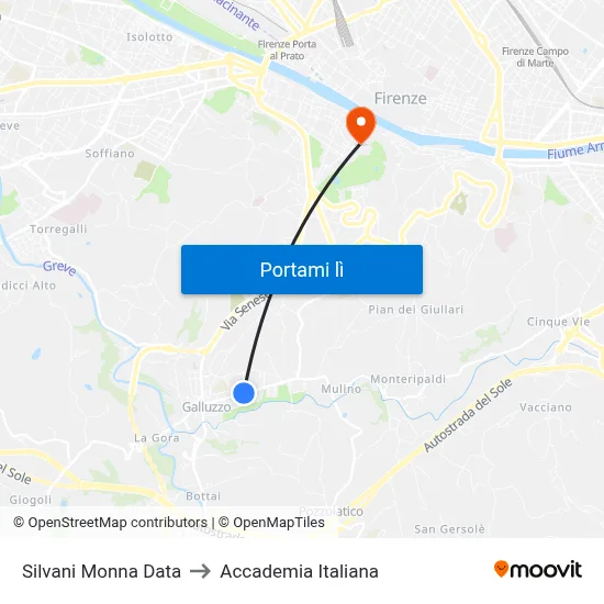 Silvani Monna Data to Accademia Italiana map