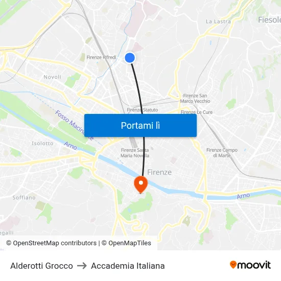 Alderotti Grocco to Accademia Italiana map