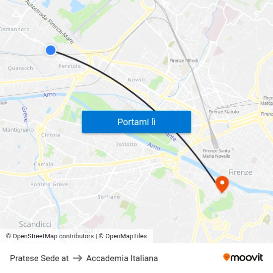 Pratese Sede at to Accademia Italiana map