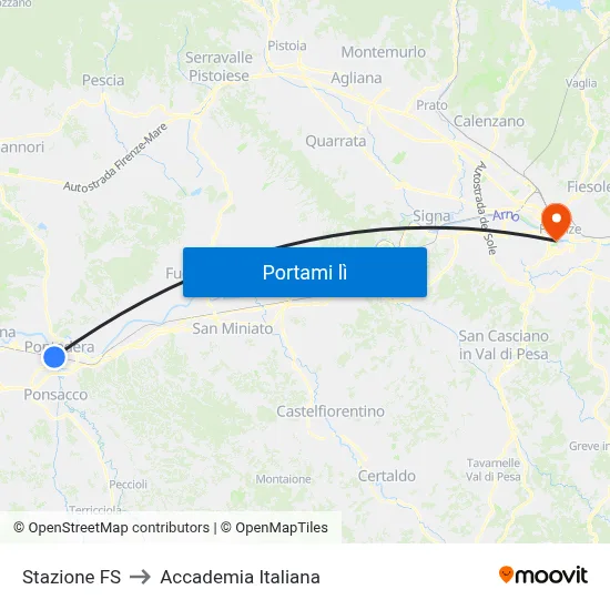 Stazione FS to Accademia Italiana map