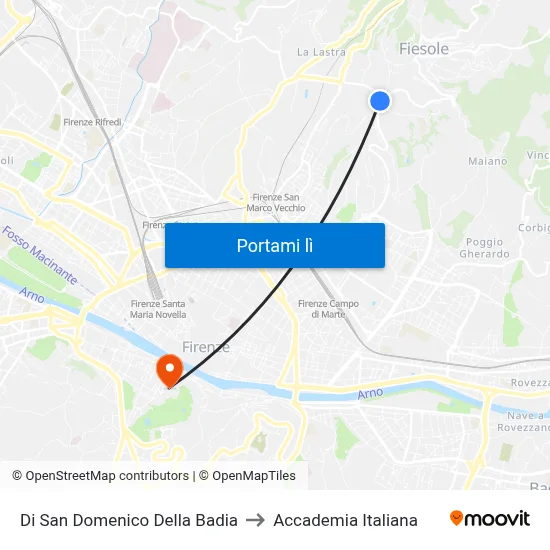 Di San Domenico Della Badia to Accademia Italiana map
