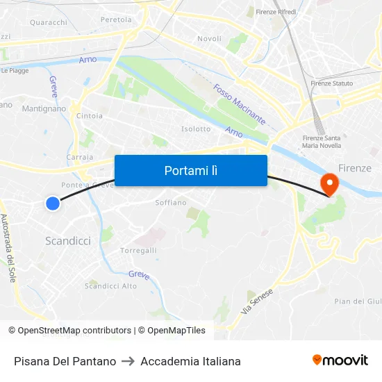Pisana Del Pantano to Accademia Italiana map