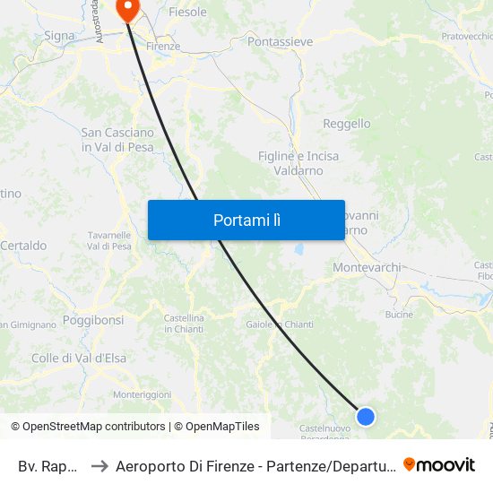 Bv. Rapale to Aeroporto Di Firenze - Partenze / Departures map