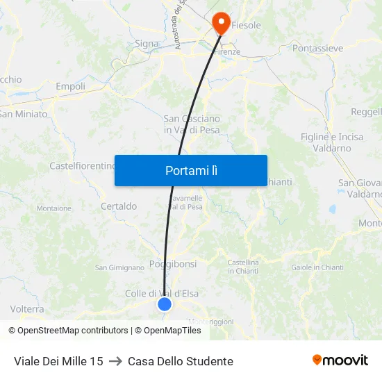 Viale Dei Mille 15 to Casa Dello Studente map