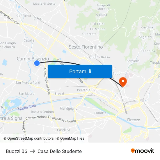 Buozzi 06 to Casa Dello Studente map