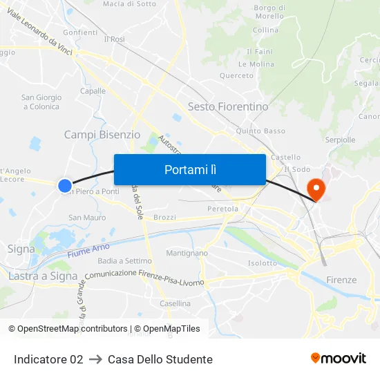 Indicatore 02 to Casa Dello Studente map