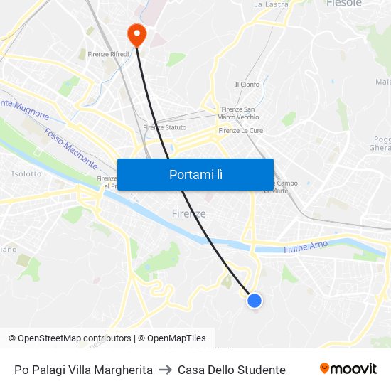 Po Palagi Villa Margherita to Casa Dello Studente map