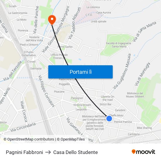Pagnini Fabbroni to Casa Dello Studente map