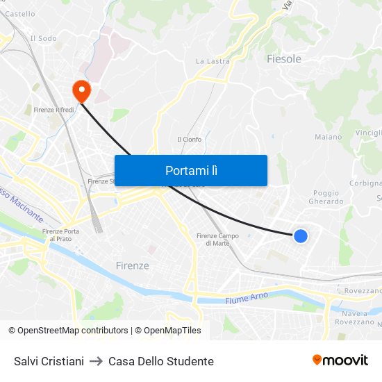 Salvi Cristiani to Casa Dello Studente map