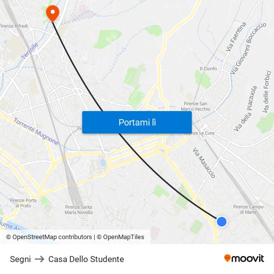 Segni to Casa Dello Studente map