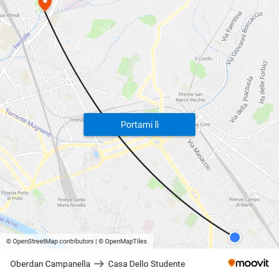 Oberdan Campanella to Casa Dello Studente map