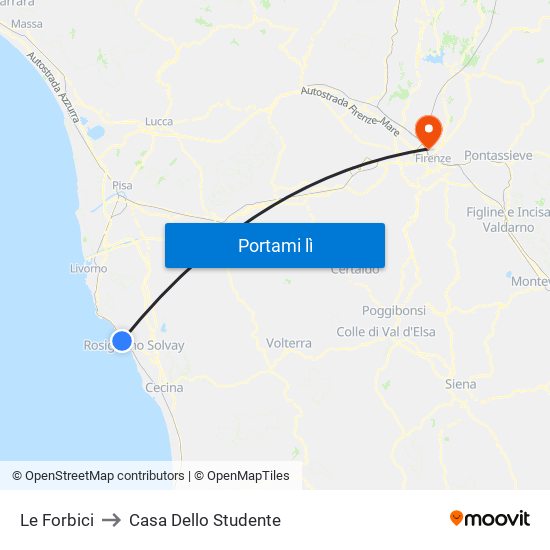 Le Forbici to Casa Dello Studente map