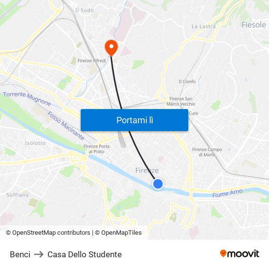 Benci to Casa Dello Studente map