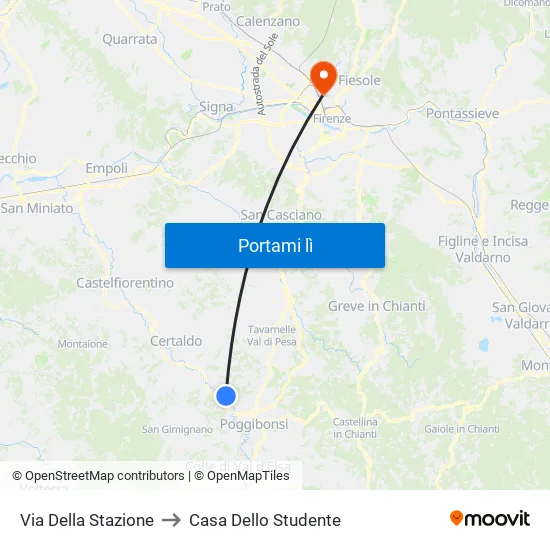 Via Della Stazione to Casa Dello Studente map