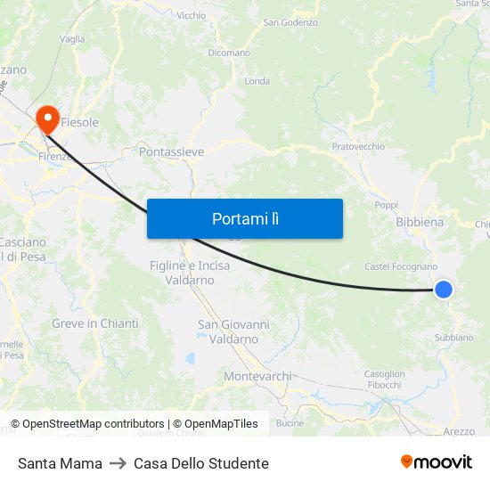 Santa Mama to Casa Dello Studente map