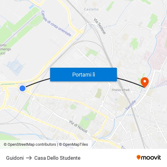 Guidoni to Casa Dello Studente map