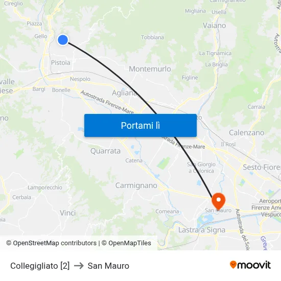 Collegigliato [2] to San Mauro map