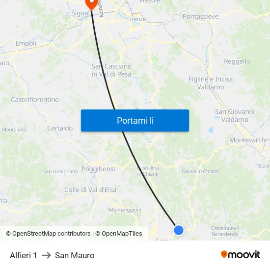 Alfieri 1 to San Mauro map